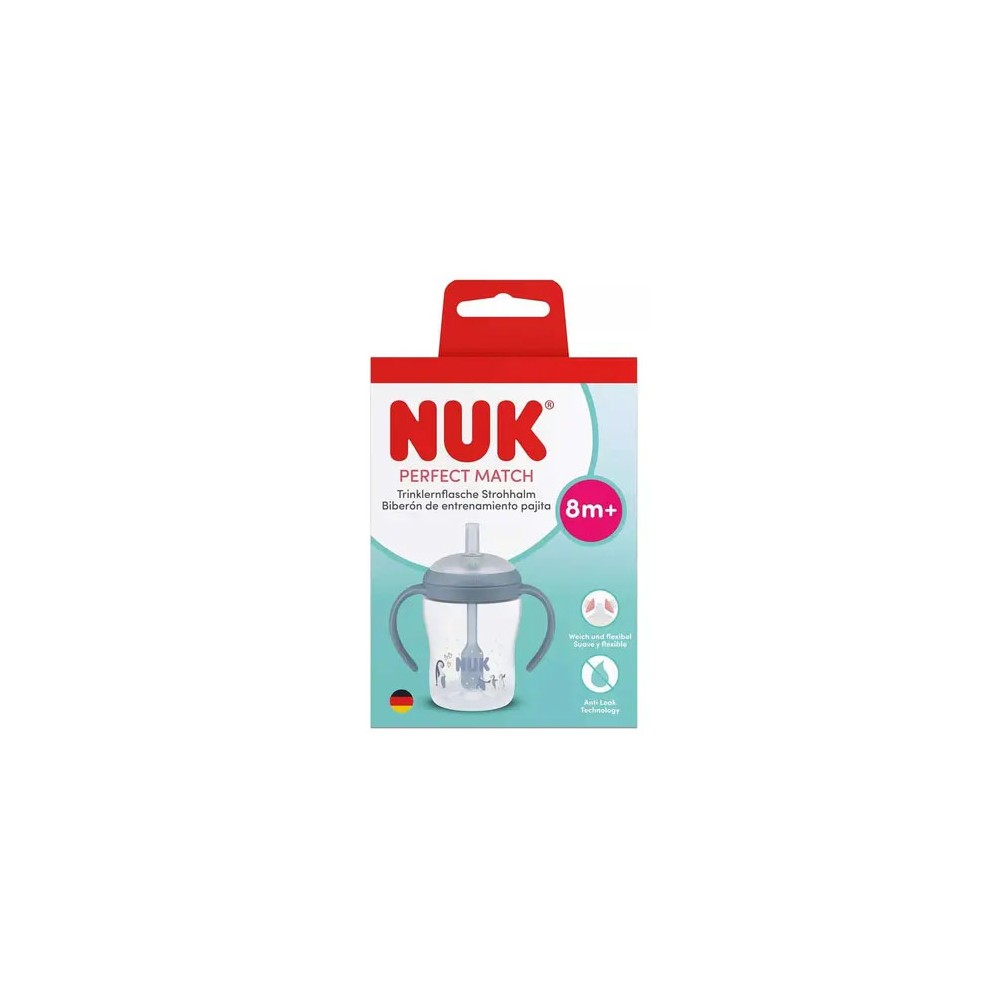 Preview 2 of Nuk Perfect Match Penguin Εκπαιδευτικό Μπιμπερό με Καλαμάκι Σιλικόνης 8m+ 150ml